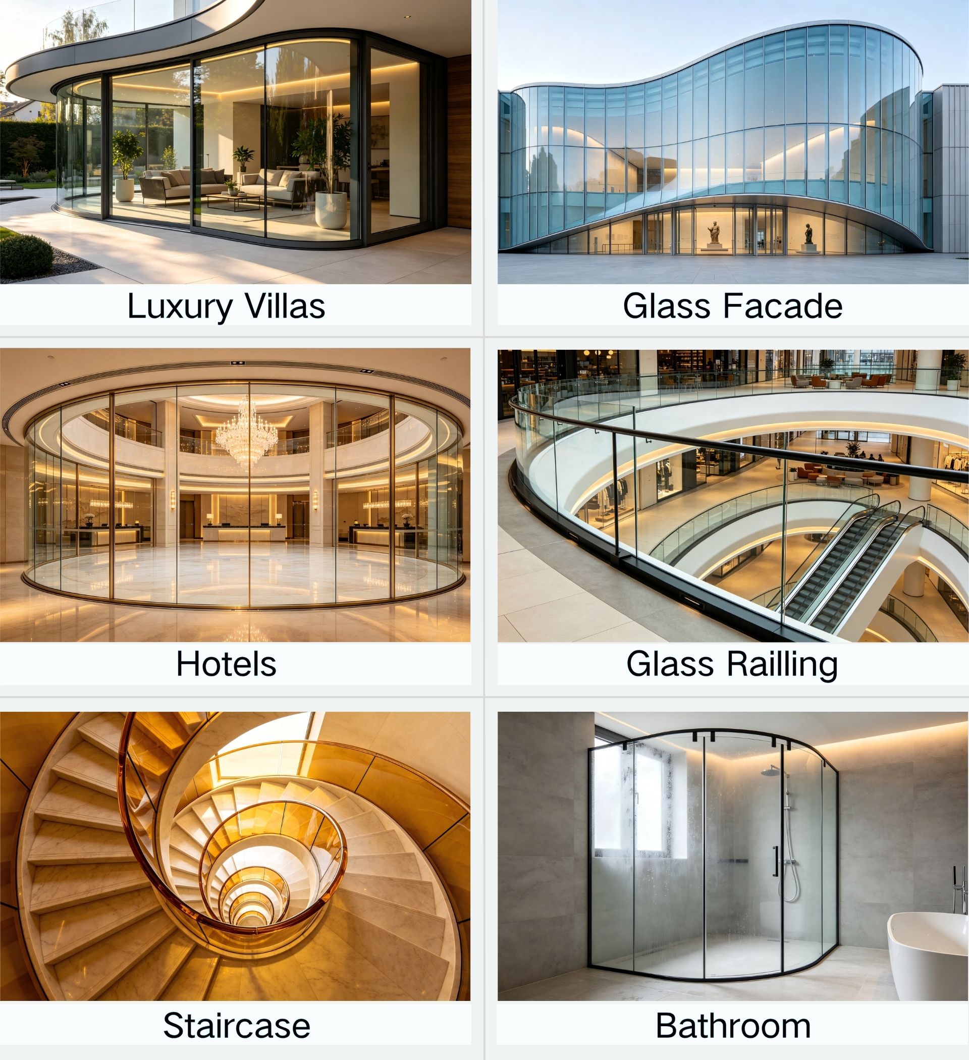 Curved tempered glass applications in modern architectural buildings.jpg